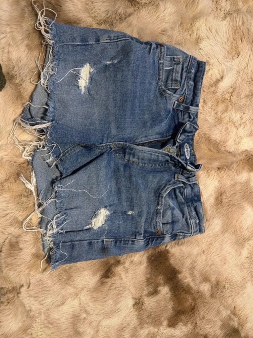Old Navy Frayed Distressed Denim Shorts - Blue